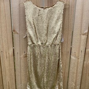 NWOT Calvin Klein Gold Glitter Sequin Dress